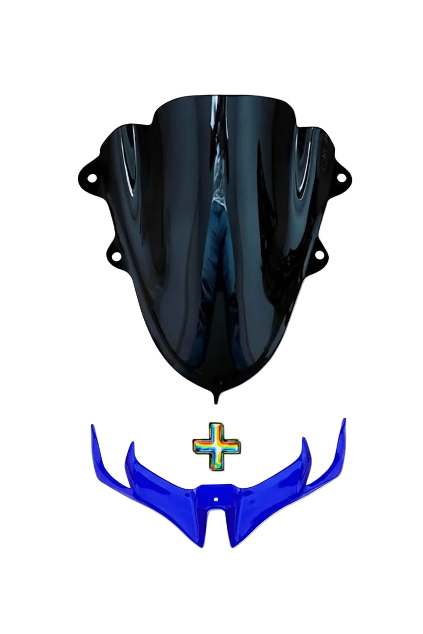 FK Racing Combo Offer Bolt DB Visor+Winglet 2.0 Blue for Yamaha R15 V3