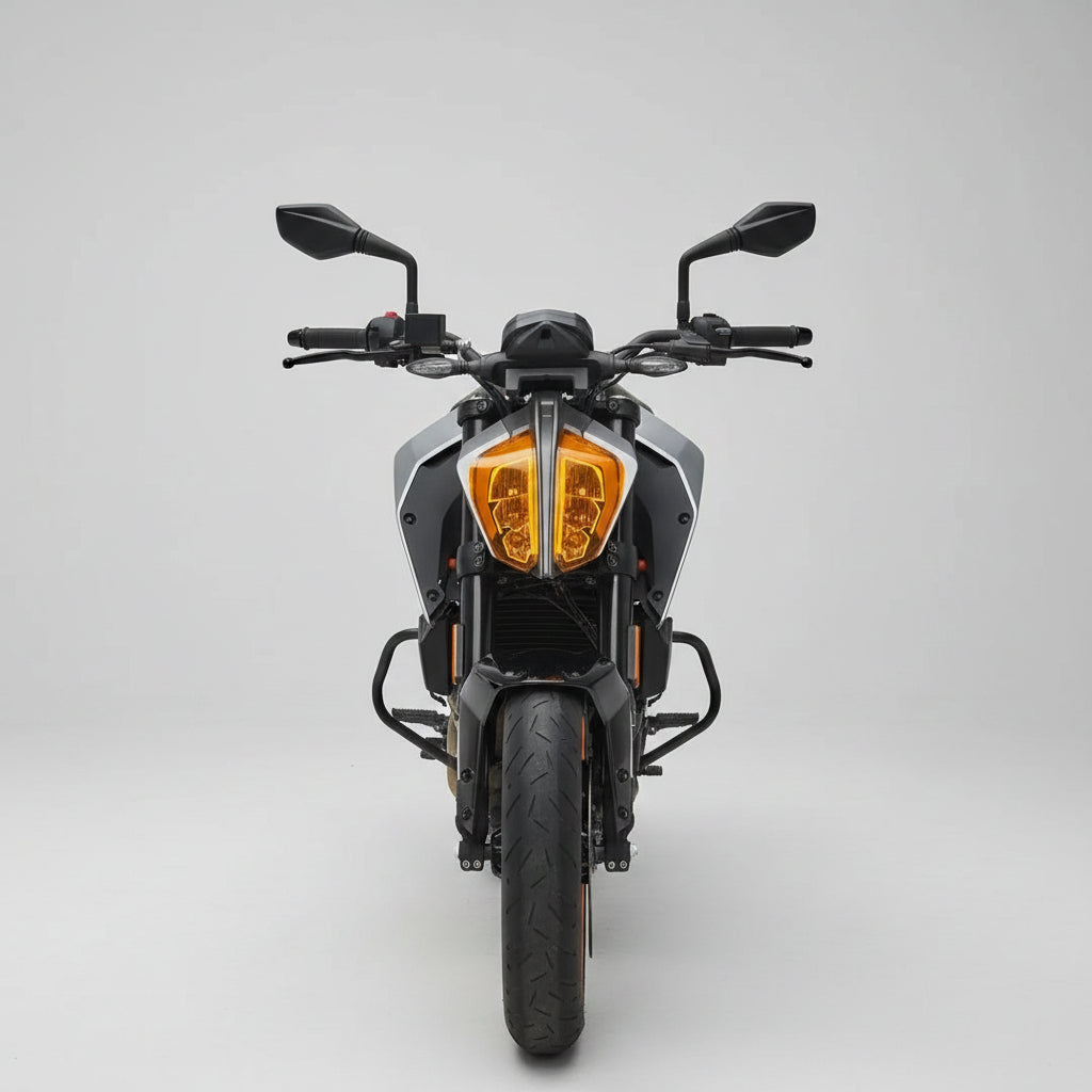 FK Racing KTM Duke 390 Headlight Screen Protector | Orange | Made in India (Orange) | acrylic