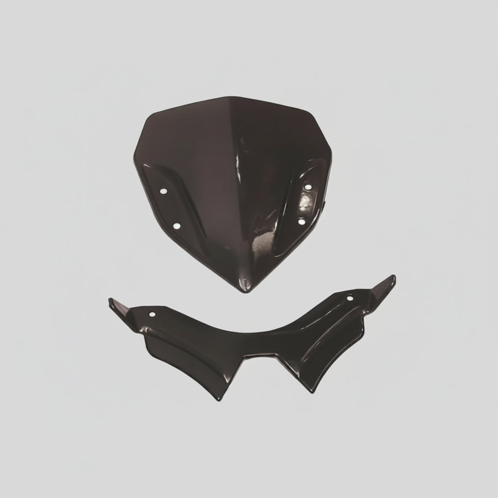 FK Racing MT Combo Short Visor Matte + MT 15 Winglet for MT15 (Black Winglet + Short Visor)