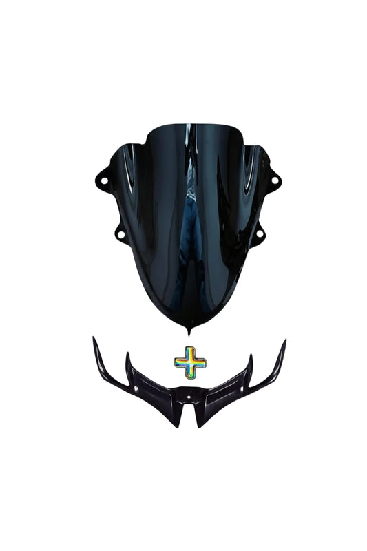 FK Racing Combo Offer Bolt DB Visor+Winglet 2.0 Black for Yamaha R15 V3