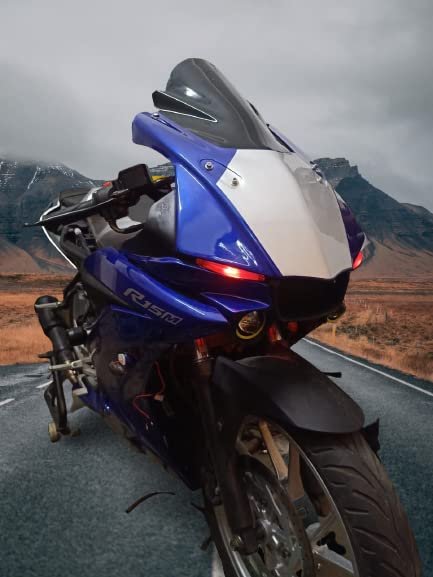 FK Racing R1M mask with Windshield Visor Black for Yamaha R15 v3 (Without Paint)