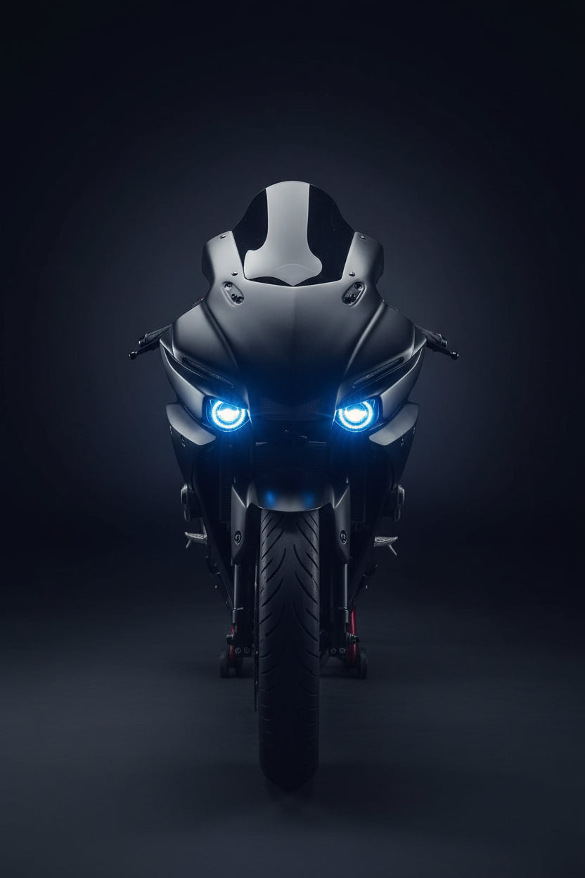 FK Racing R1M mask with Windshield Visor Black for Yamaha R15 v1,v2 and s (Without Paint)