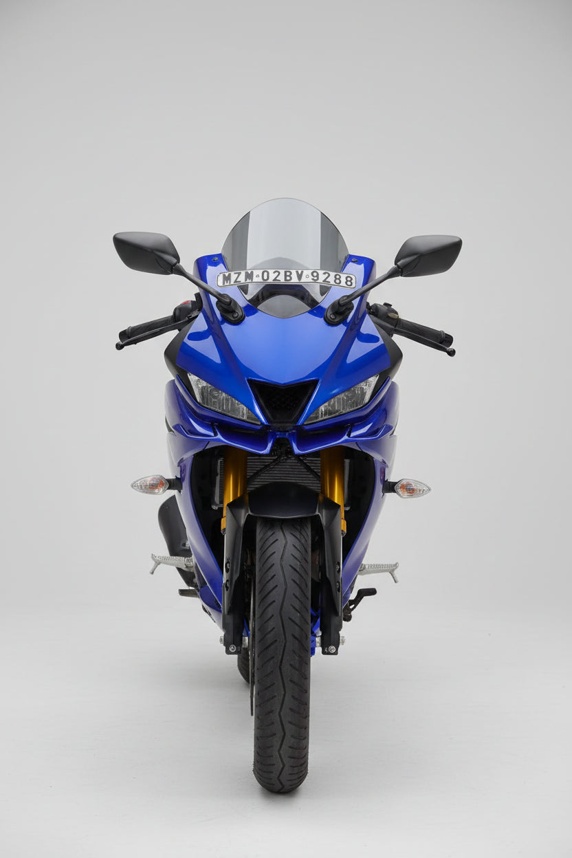 FK Racing Yamaha Full Bubble Windscreens & Wind Deflectors Visor for R15 V3 Motorbike (Smoke)