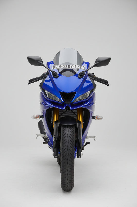 FK Racing Yamaha Full Bubble Windscreens & Wind Deflectors Visor for R15 V3 Motorbike (Smoke)