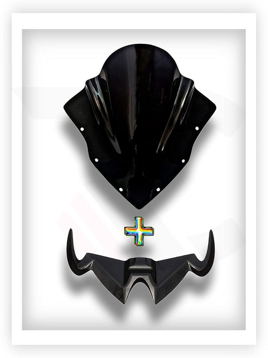 FK Racing Touring Visor + Winglet Black for Pulsar RS 200