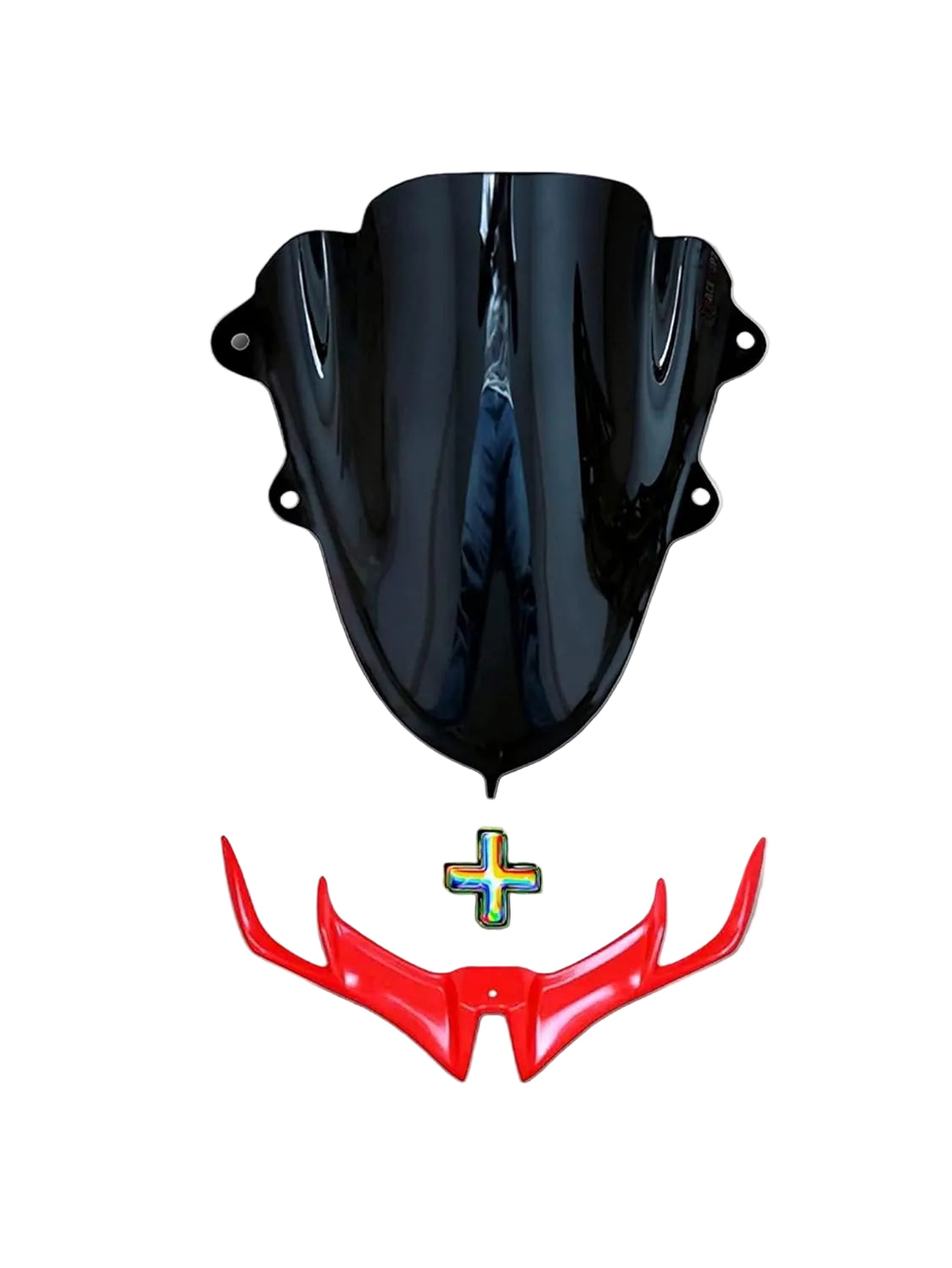 FK Racing Combo Offer Bolt DB Visor+Winglet 2.0 RED for Yamaha R15 V3