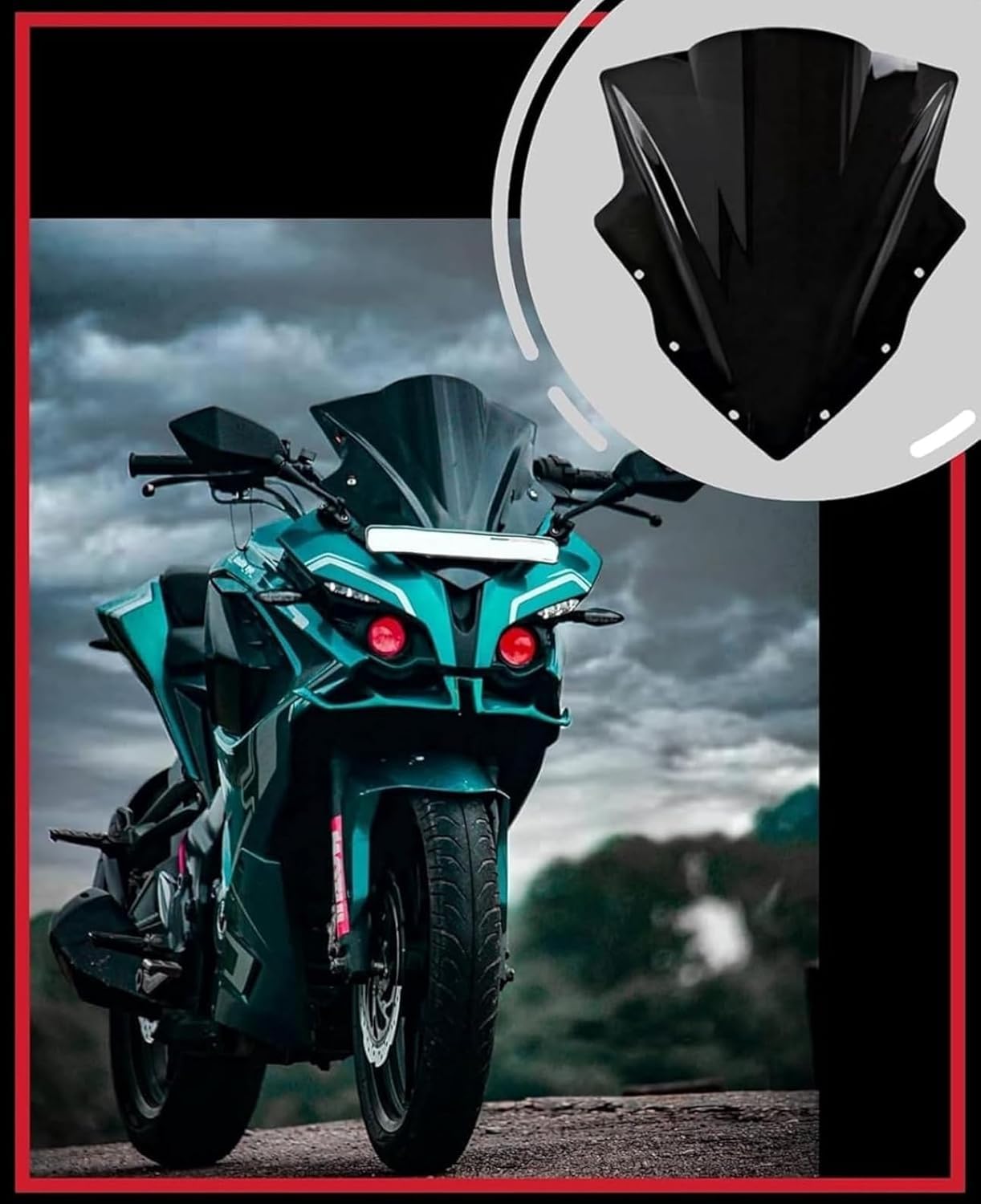 FK Racing® Pulsar RS 200 Pro Visor Windshield Wind Deflector Smoke Black (Direct Fitting)