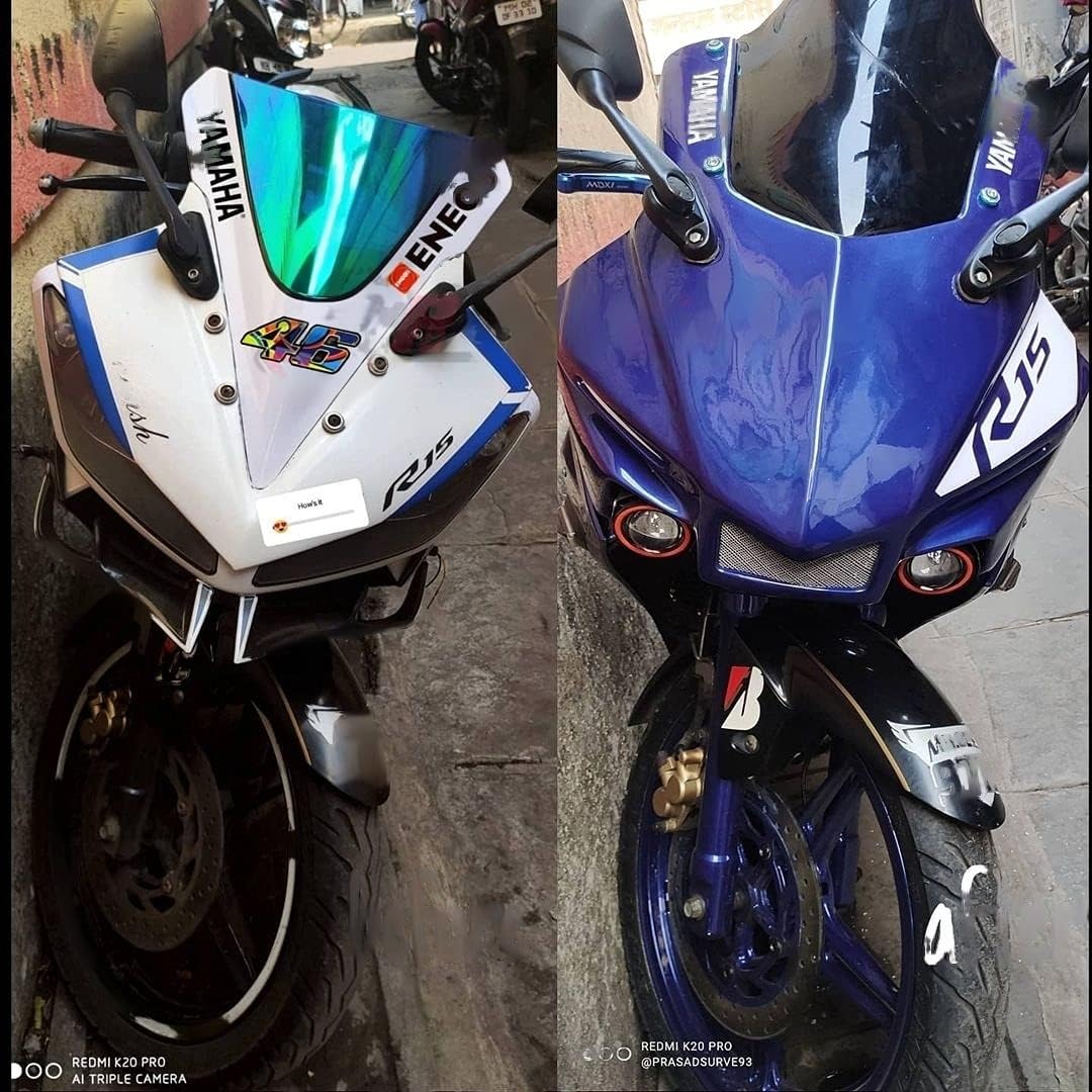FK Racing R1M mask with Windshield Visor Black for Yamaha R15 v1,v2 and s (Without Paint)