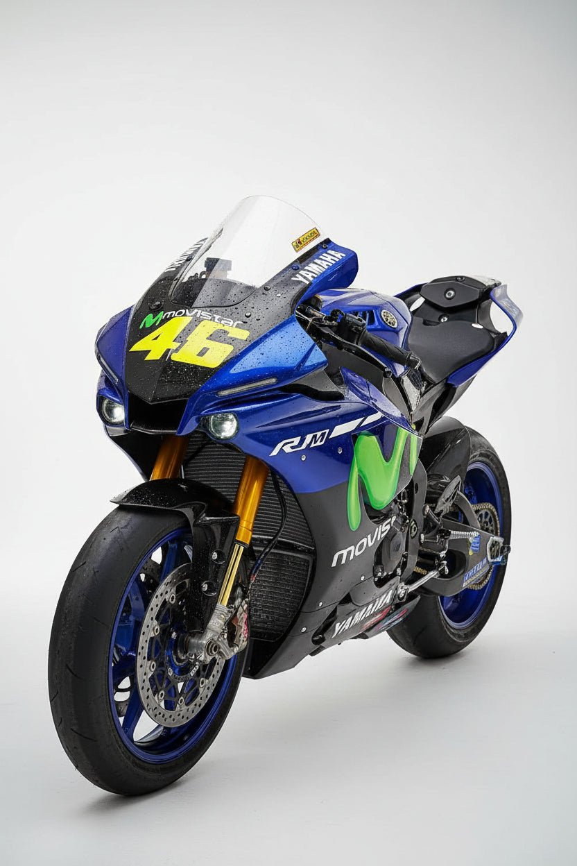FK Racing R1M mask with Windshield Visor Black for Yamaha R15 v1,v2 and s (Without Paint)