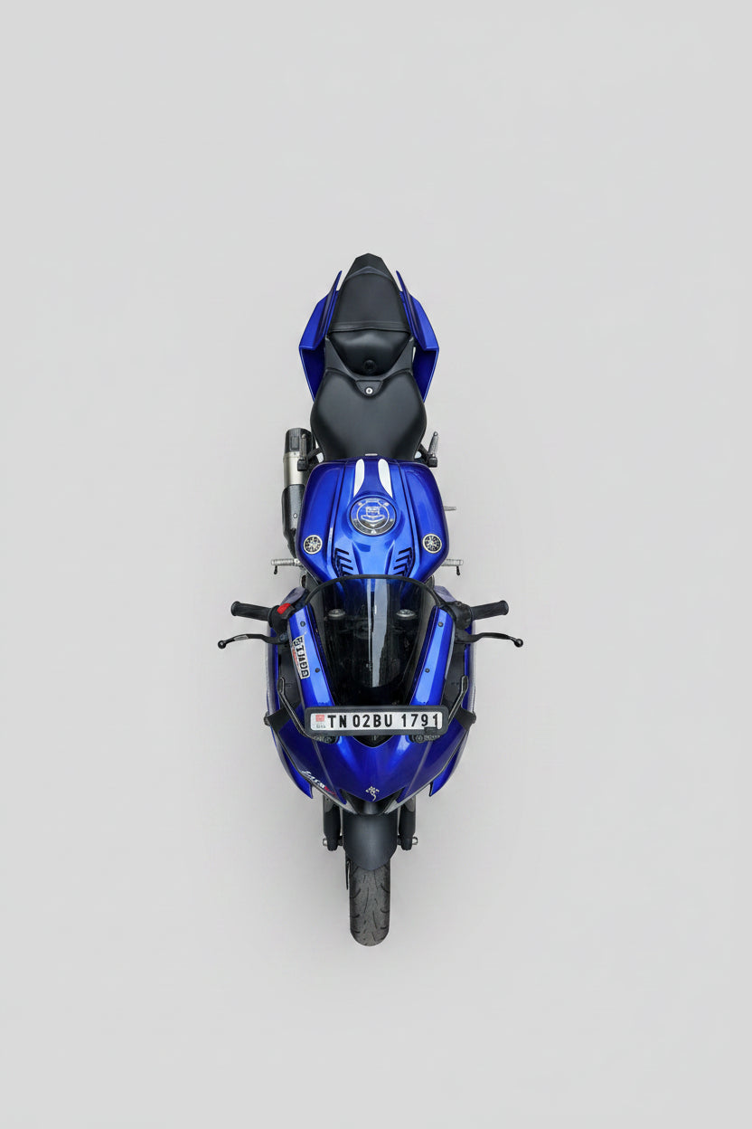 FK Racing Yamaha Full Bubble Windscreens & Wind Deflectors Visor for R15 V3 Motorbike (Smoke)