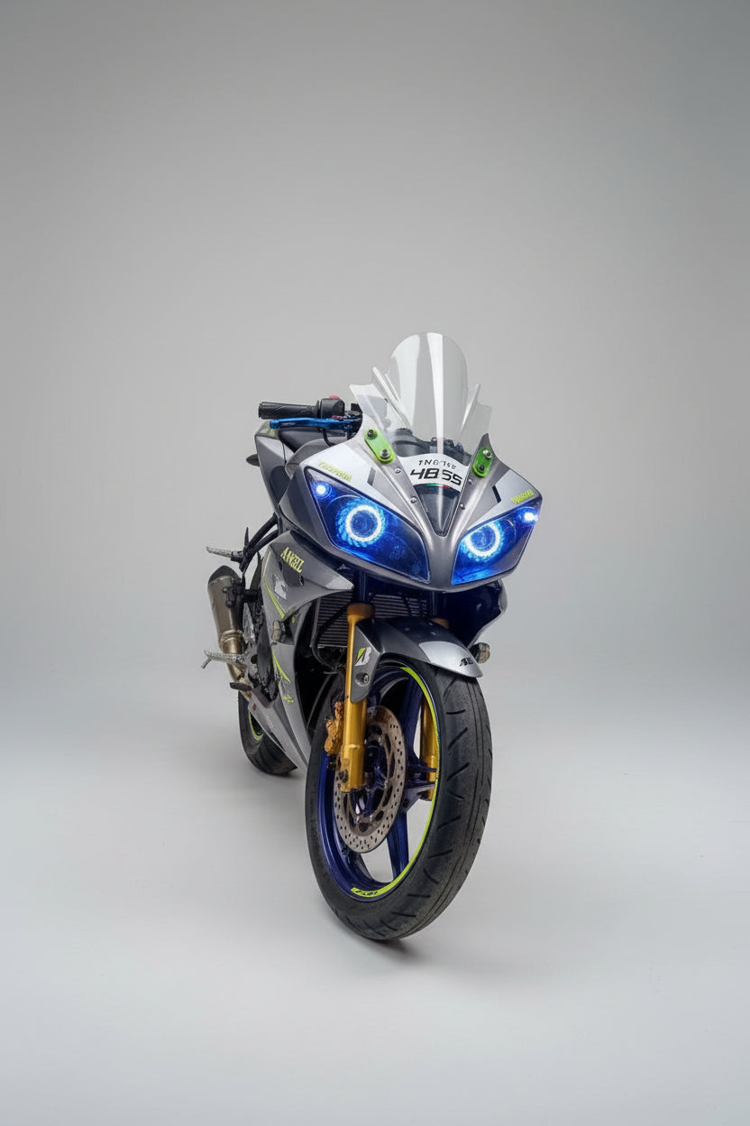 FK Racing Yamaha Visor for r15 v1,v2 Bold and (Transparent)