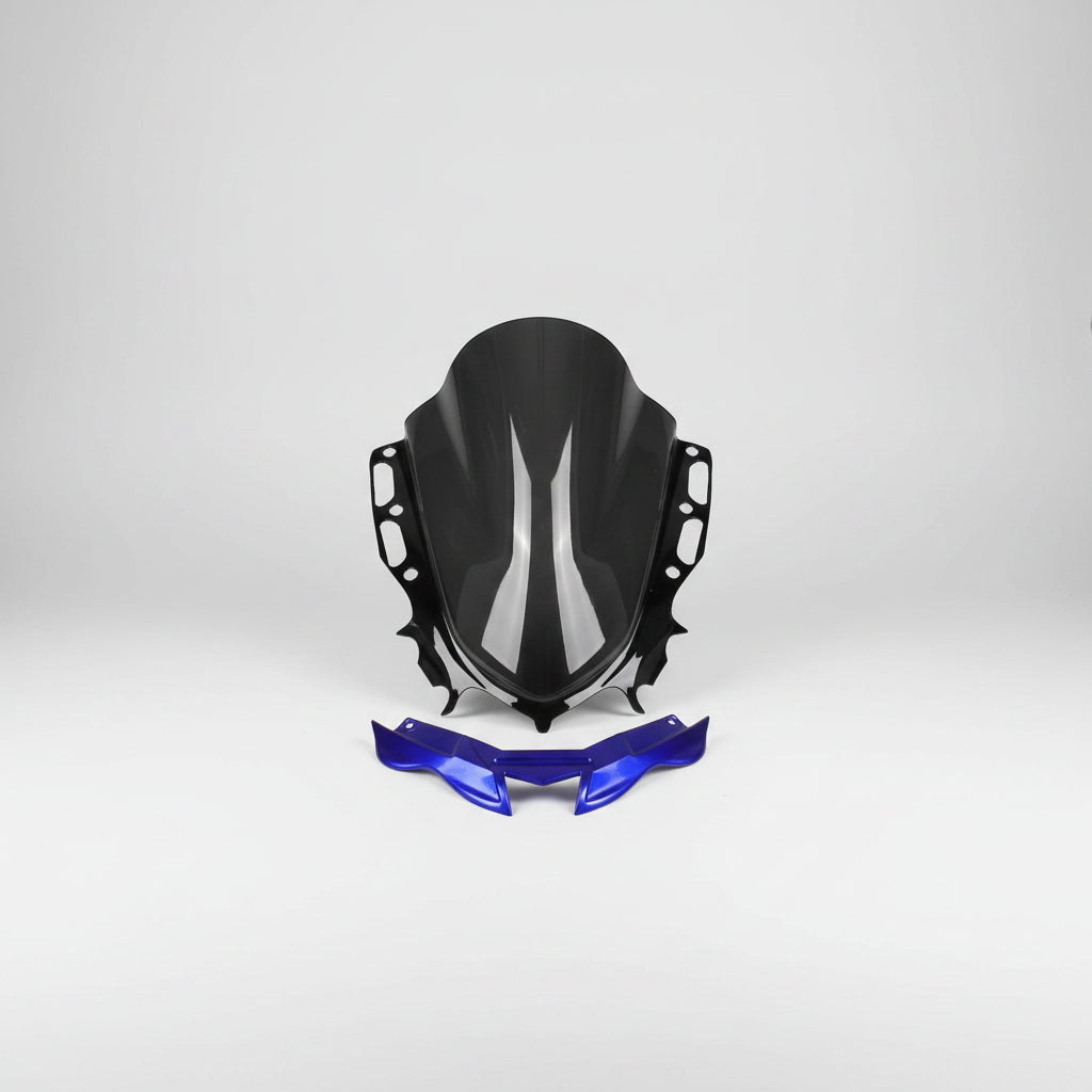 FK Racing Combo Offer Racing DB Visor + Winglet 2.0 for Yamaha R15 V4 and Yamaha R15M (Blue)