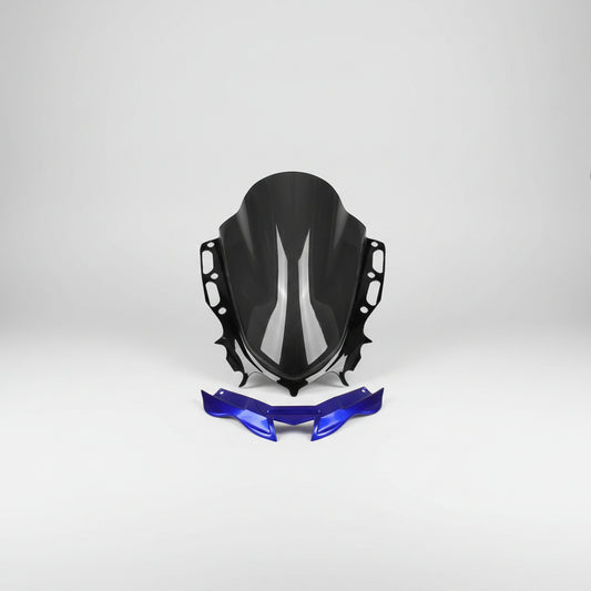 FK Racing Combo Offer Racing DB Visor + Winglet 2.0 for Yamaha R15 V4 and Yamaha R15M (Blue)