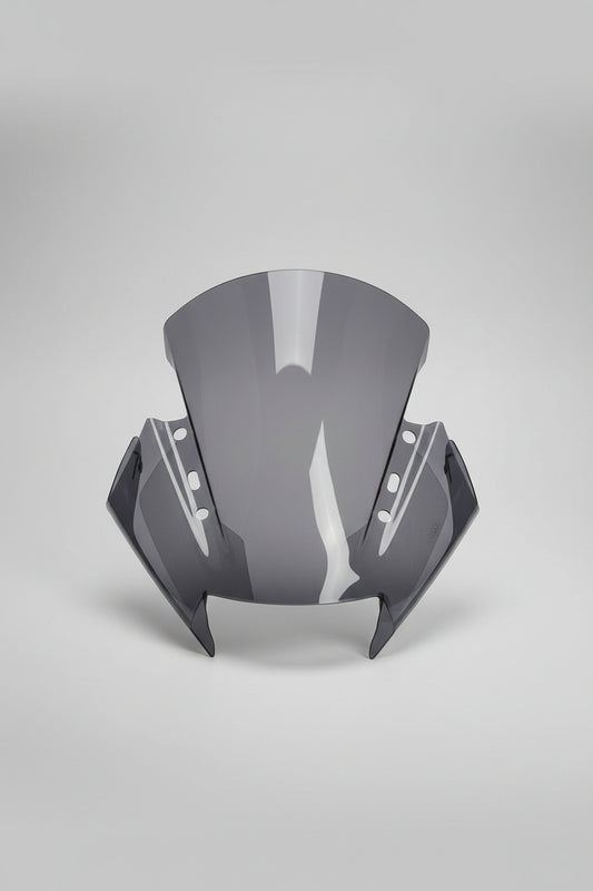 FK RACING® Light Smoke Black Color Powerpart Windshield Visor Wind Deflector Headlight Cut Engraved Compatible for RC 125 RC 200 RC 390
