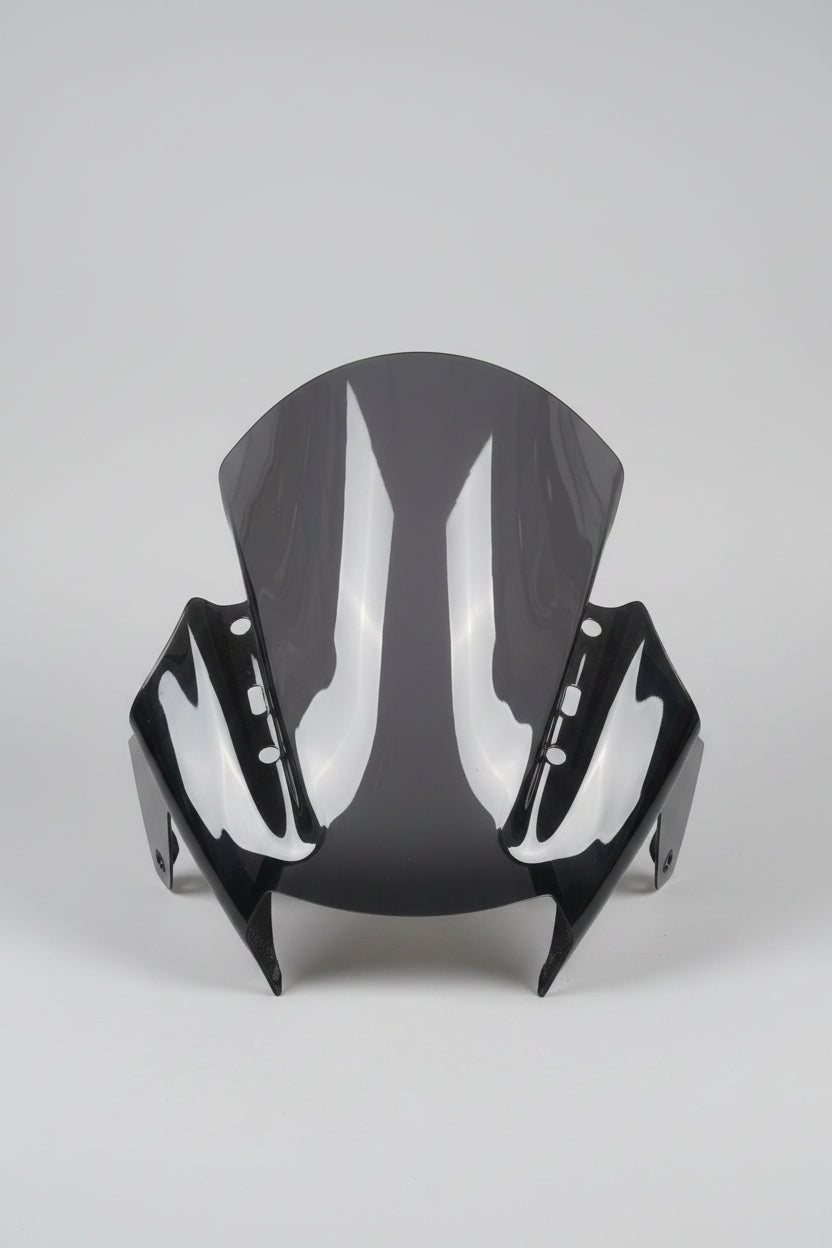 FK RACING® Light Smoke Black Color Powerpart Windshield Visor Wind Deflector Headlight Cut Engraved Compatible for RC 125 RC 200 RC 390